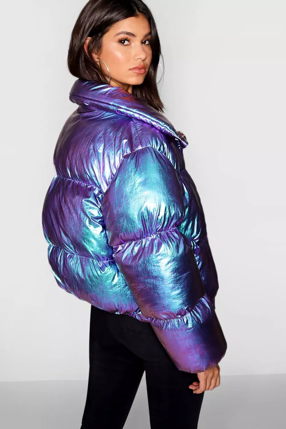 Metallic clearance puffy jacket